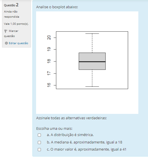 Questão contendo um gráfico plotado pelo próprio R